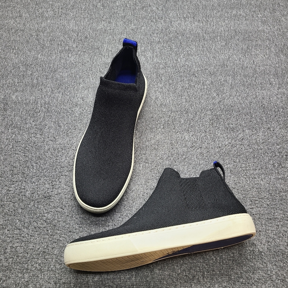 Rothy’s Slip On Sneakers Womens 8.5 Black Knit Blue Insole Casual Shoes